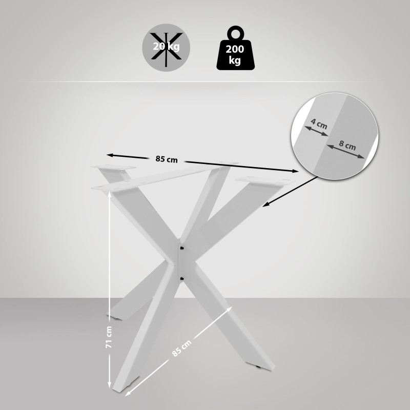Pieds de tables à manger Biloxi S blanc