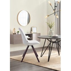 Chaise visiteur Laval Cappuccino Ronde blanche