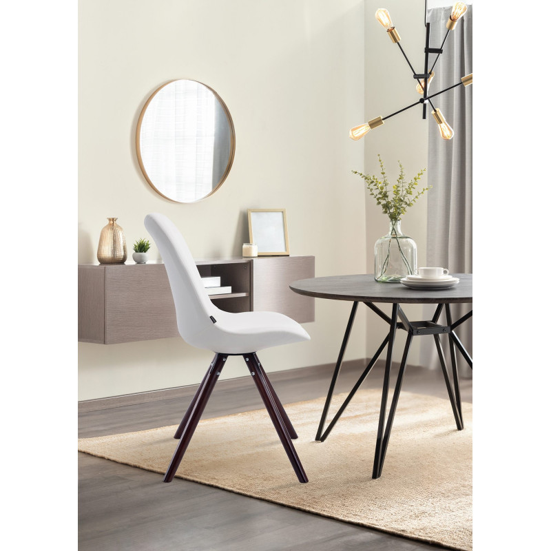 Chaise ronde blanche pour visiteurs Laval Cappuccino