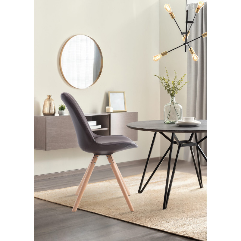 Chaise visiteur ronde marron Laval Natura