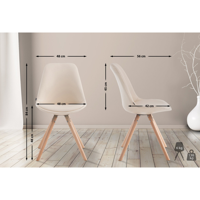 Chaise ronde visiteur Laval Natura, cr?me