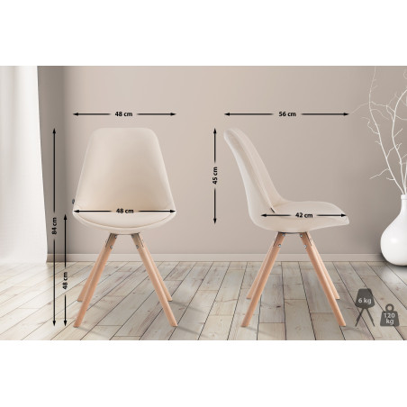 Chaise ronde visiteur Laval Natura, cr?me