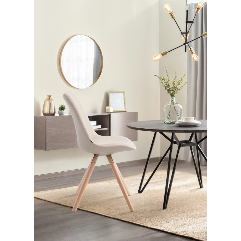 Chaise ronde visiteur Laval Natura, cr?me