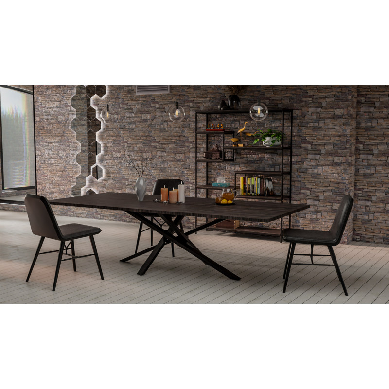 Pieds de tables à manger Jimmy 140x70x72 noir