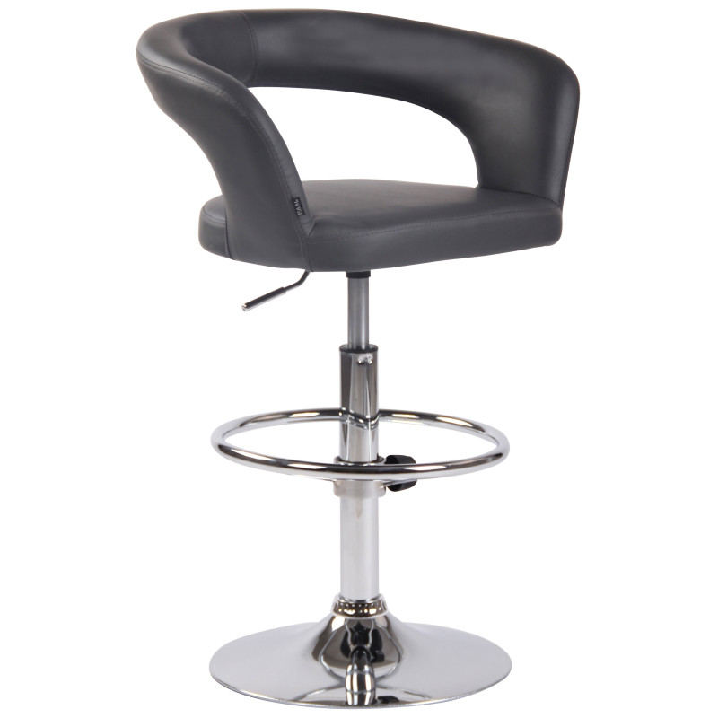 Tabouret de bar Jaen en simili cuir gris