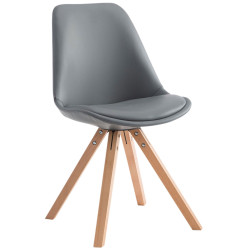 Sedia pranzo Laval in similpelle gambe quadrate natura,grigio