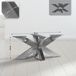 Pieds de tables à manger Duncan L98xL58xH43 cm acier inoxydable