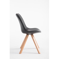 Chaise visiteur Laval Natura Square, noire