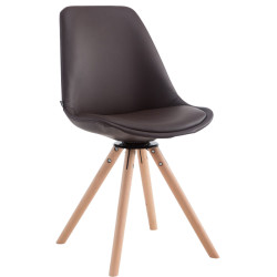 Chaise visiteur Calais pivotante Natura ronde marron