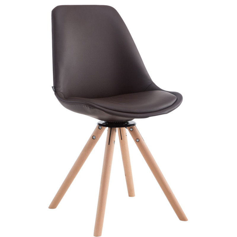 Chaise visiteur Calais Rotative Natura Ronde marron