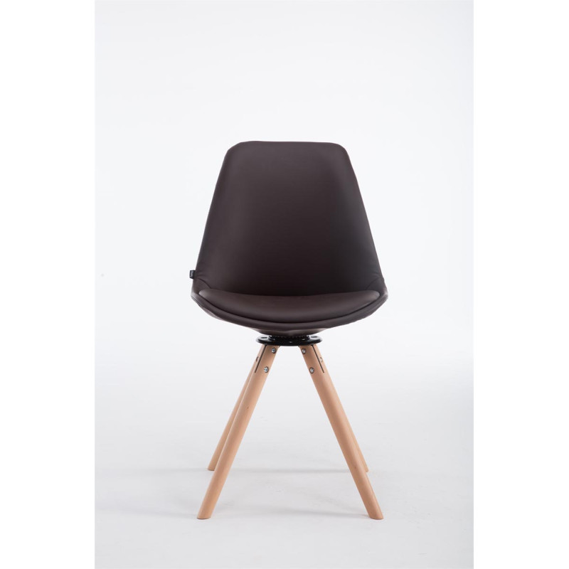 Chaise visiteur Calais Rotative Natura Ronde marron