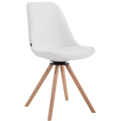 Chaise visiteur Calais pivotante Natura ronde blanche