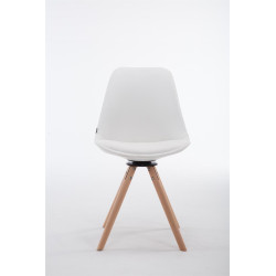 Sedia Calais in similpelle girevole natura,bianco