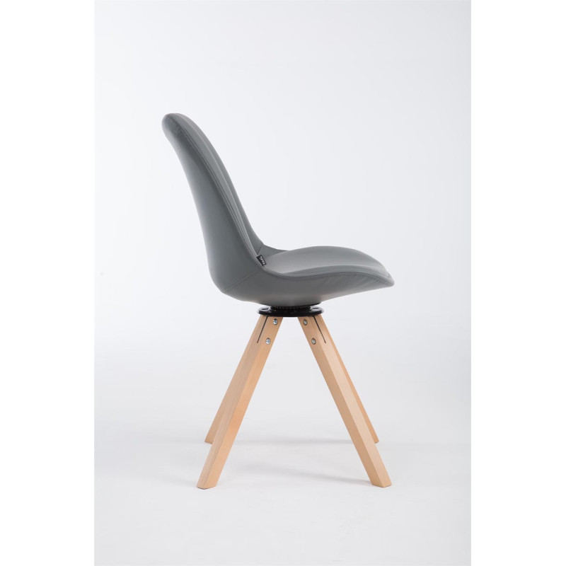 Sedia Girevole Calais in Similpelle natura,grigio