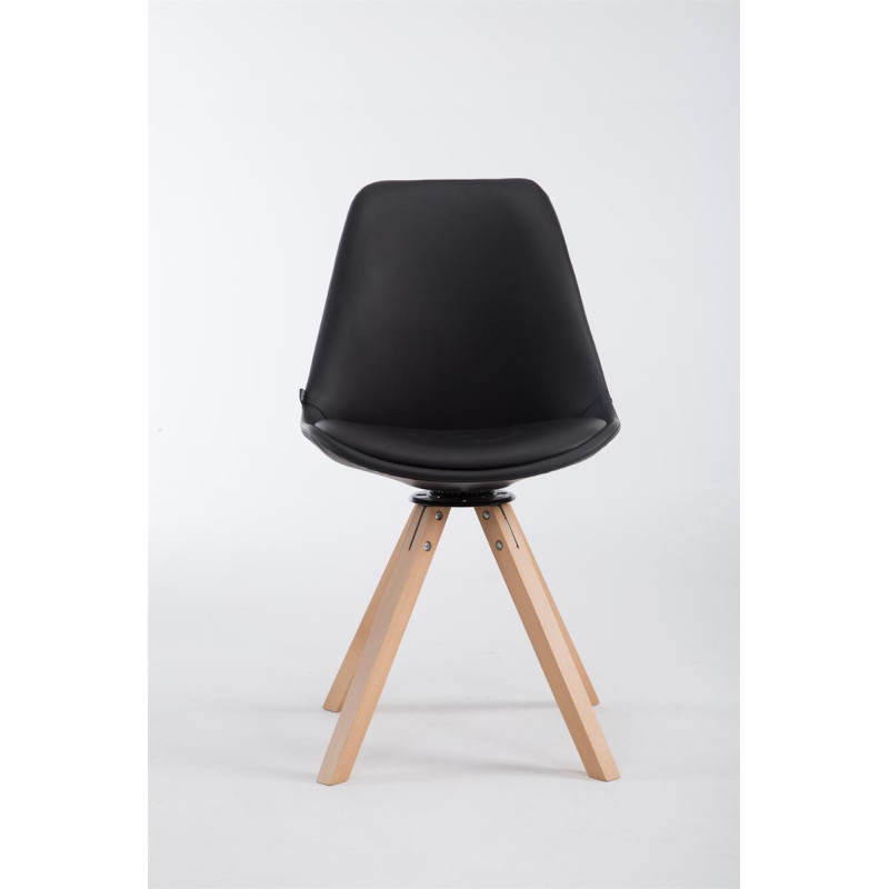 Chaise visiteur Calais pivotante Natura Square noire