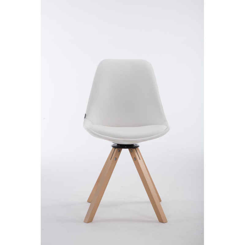 Silla de Visita Calais Square Natural,Blanco