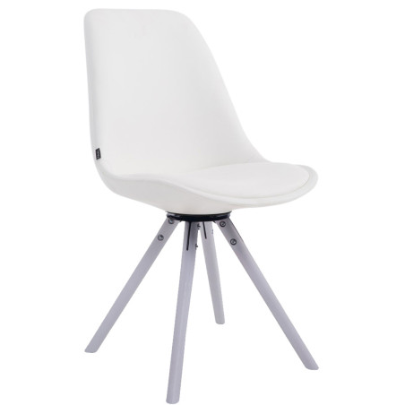 Chaise visiteur Calais Rotative Blanche Ronde blanche