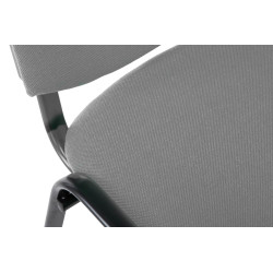 Chaise visiteur Ken V2, tissu gris