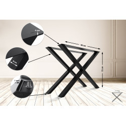 2x pieds de tables à manger Swift L noir