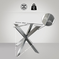Pieds de tables à manger Biloxi S acier inoxydable