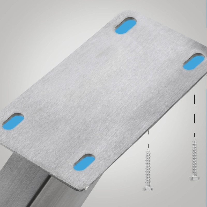 Pieds de tables à manger Biloxi S acier inoxydable