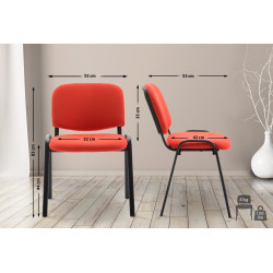 Chaise visiteur Ken V2 en tissu rouge