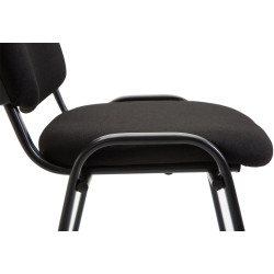 Chaise visiteur Ken V2 en tissu noir