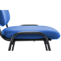 Chaise visiteur Ken V2, tissu bleu