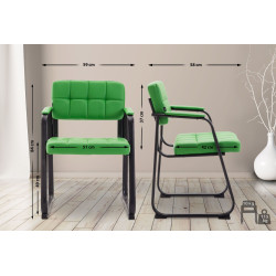 Chaise visiteur Canada B en cuir artificiel vert