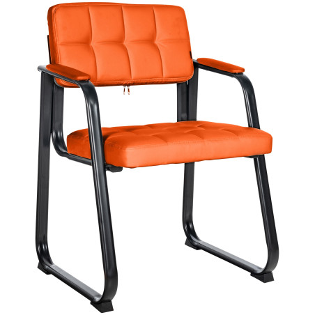 Chaise visiteur Canada B en cuir artificiel orange