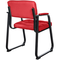 Chaise visiteur Canada B, similicuir, rouge