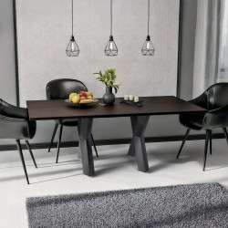 2x pieds de tables à manger Stanton 80x14x72 cm noir