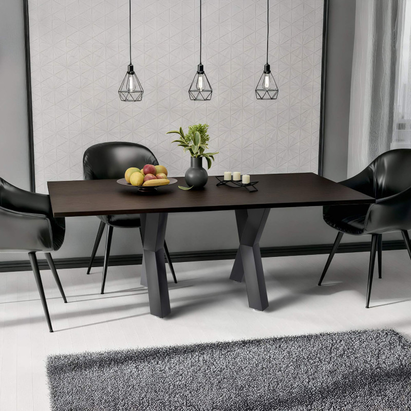 2x pieds de tables à manger Stanton 80x14x72 cm noir