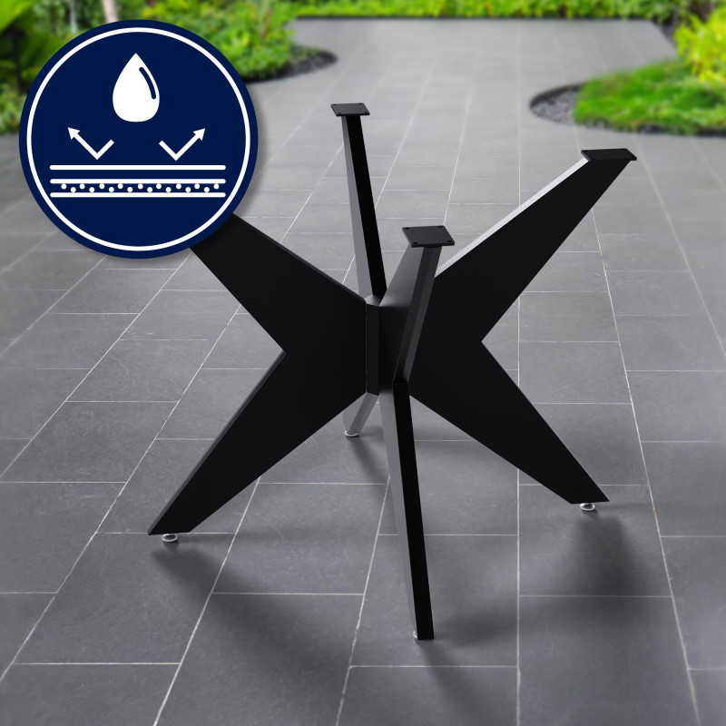Pieds de tables à manger Delmont 95x95 cm noir