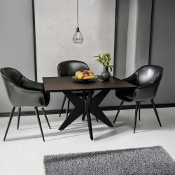 Pieds de tables à manger Delmont 95x95 cm noir