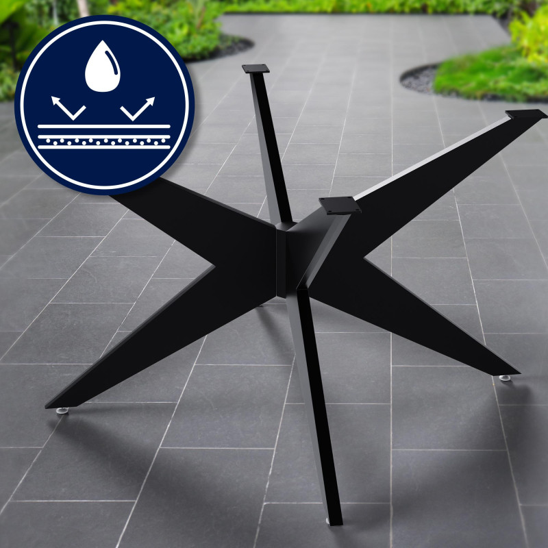 Pieds de tables à manger Delmont 130x130 cm noir