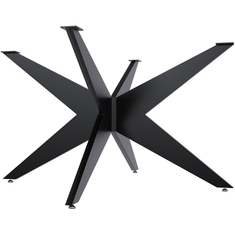Pieds de tables à manger Delmont 130x130 cm noir