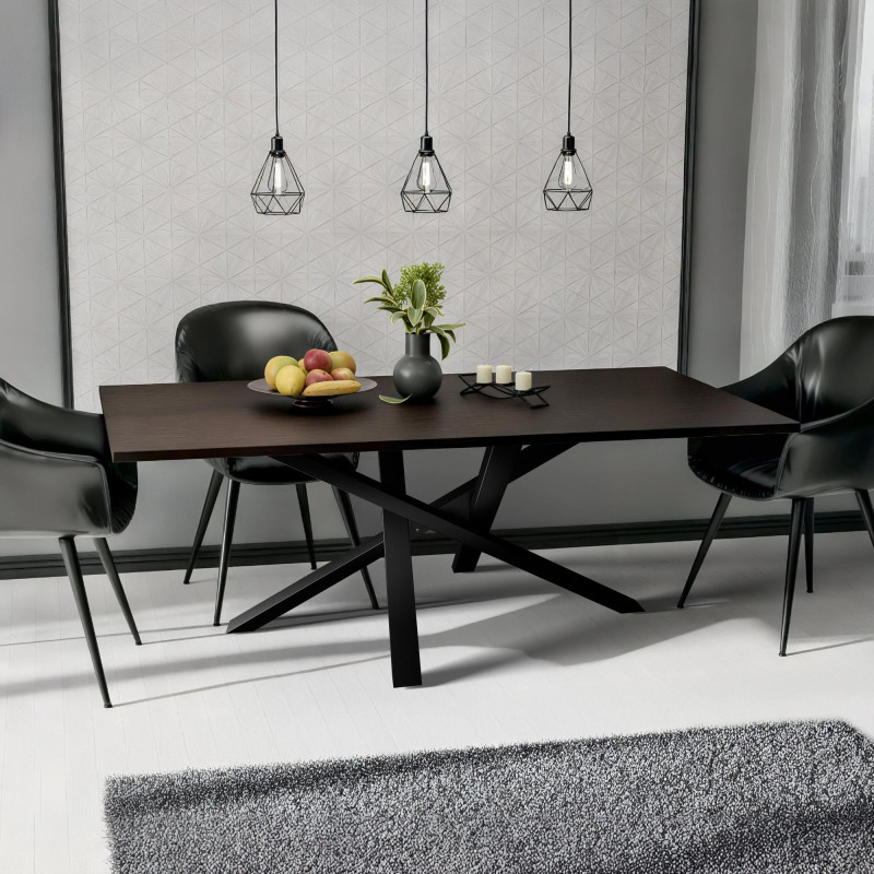 Pieds de tables à manger Finney 140x70x72 noir