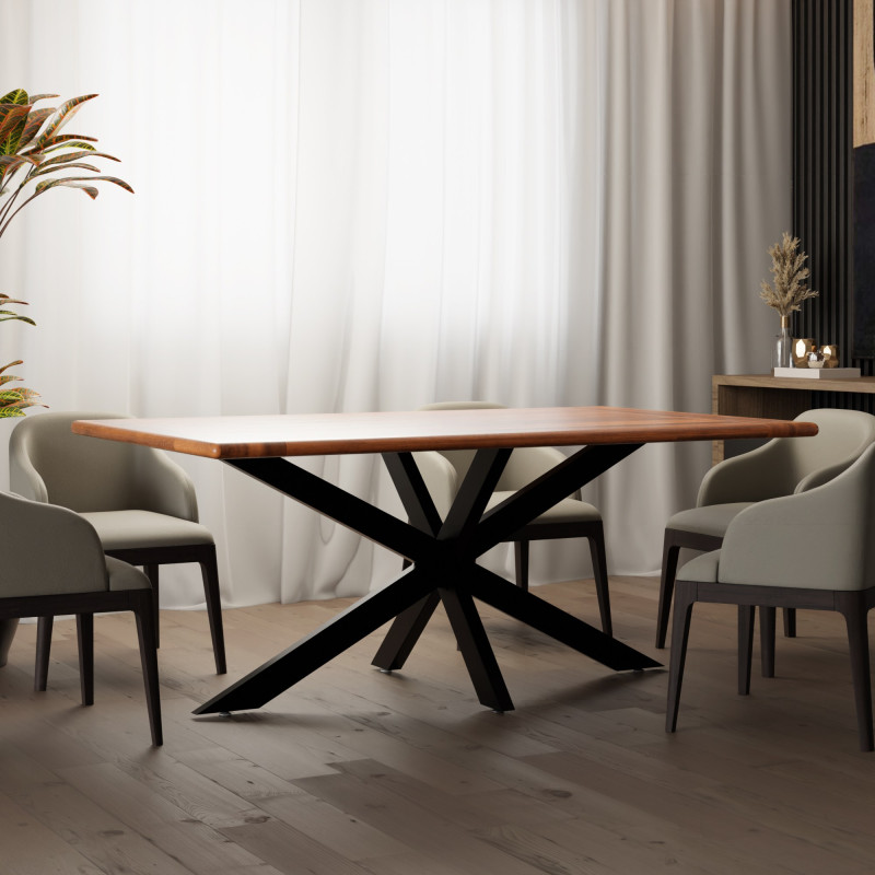 Pieds de tables à manger Hardwick 150x78x71 cm noir