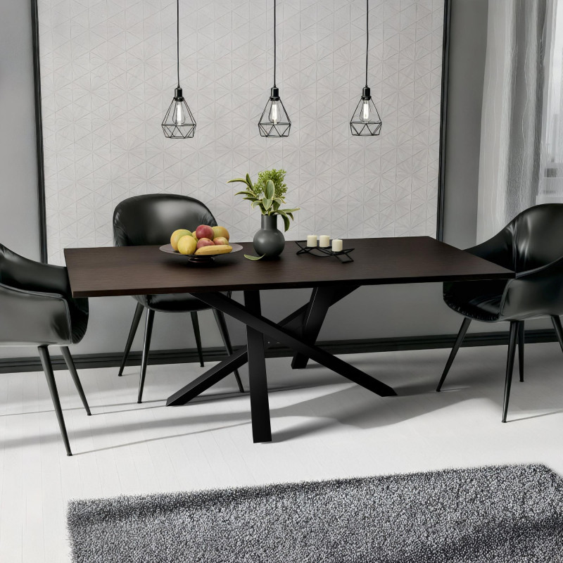 Pieds de tables à manger Finney 120x70x72 noir