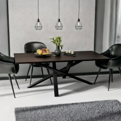 Pieds de tables à manger Finney 160x80x72 noir