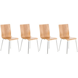 Ensemble de 4 chaises visiteurs Pepe, ch?ne