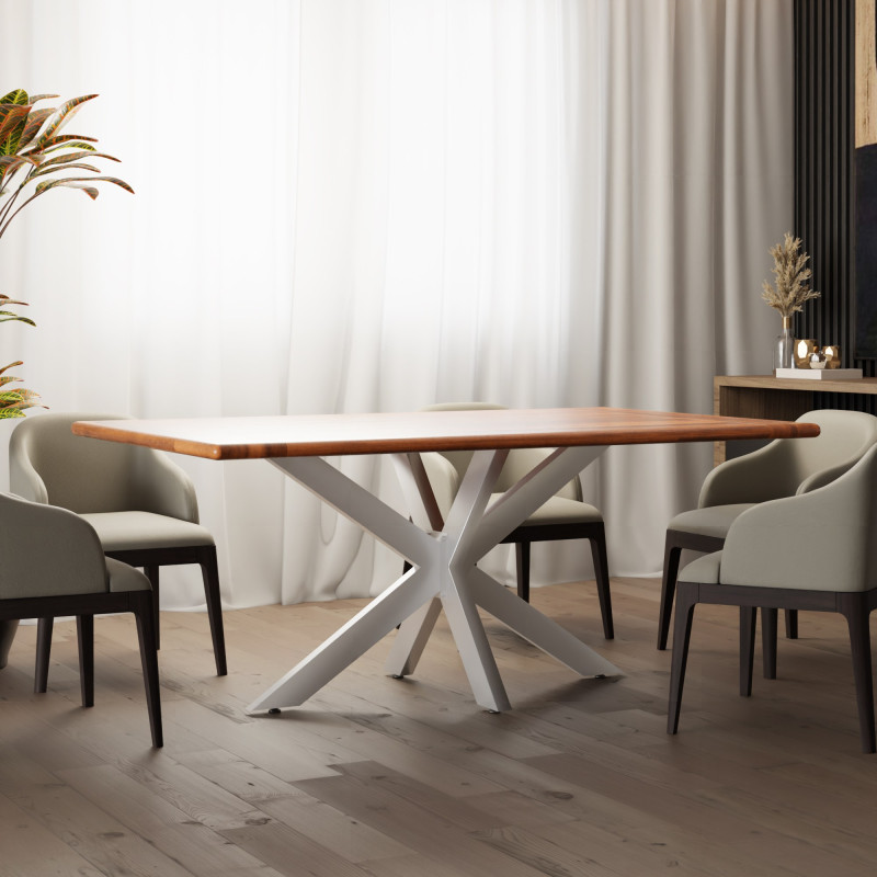 Pieds de tables à manger Hardwick 120x68x71 cm blanc