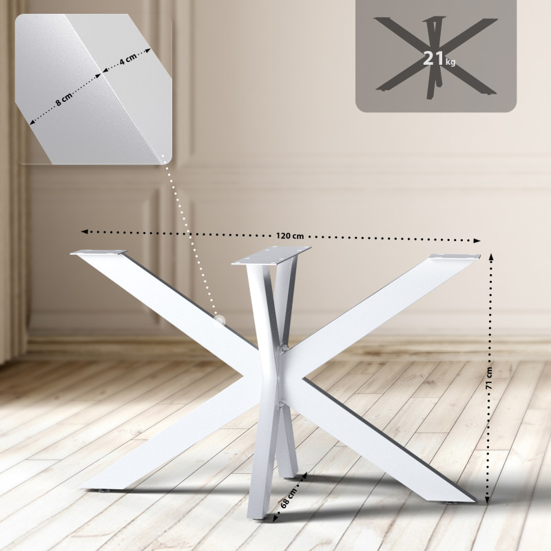 Pieds de tables à manger Hardwick 120x68x71 cm blanc