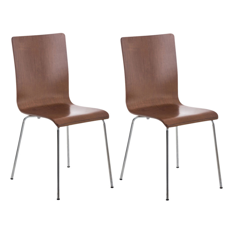 Ensemble de 2 chaises visiteurs Pepe marron