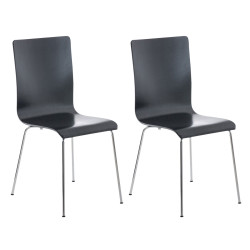 Lot de 2 chaises visiteurs Pepe en noir
