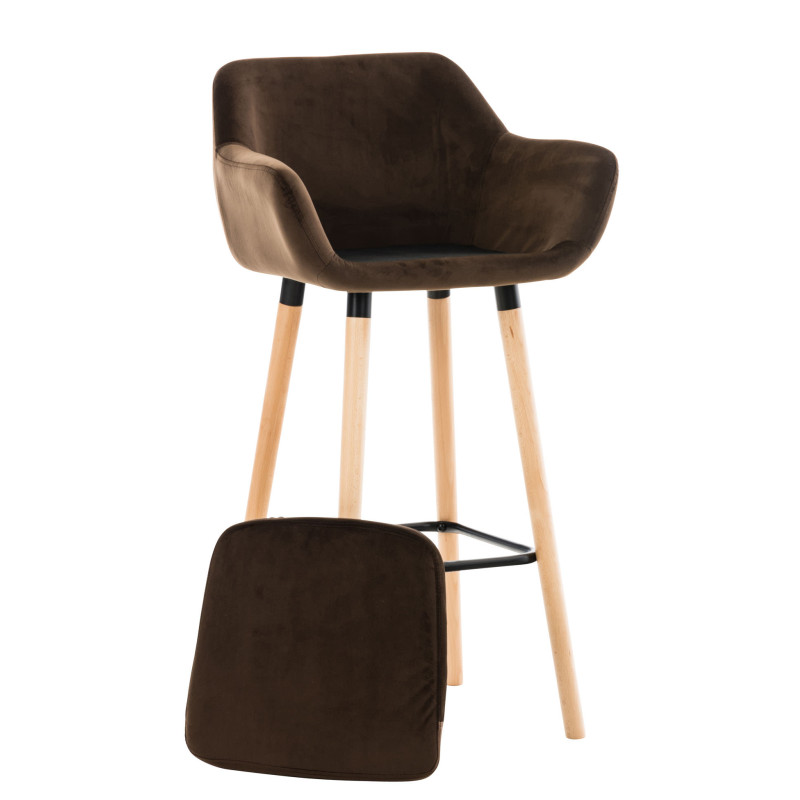 Tabouret de bar Grant en velours brun