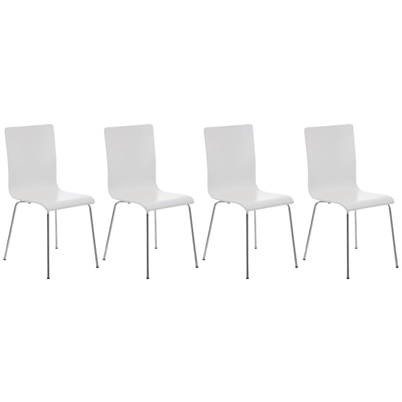 Ensemble de 4 chaises visiteurs Pepe blanches