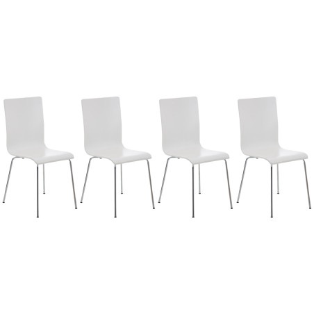 Ensemble de 4 chaises visiteurs Pepe blanches