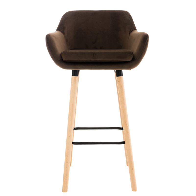 Tabouret de bar Grant en velours brun